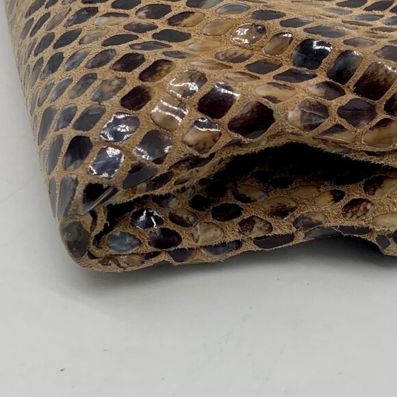 Hobo Snakeskin Patterned Lauren Leather Double Frame Clutch - Picture 6 of 15